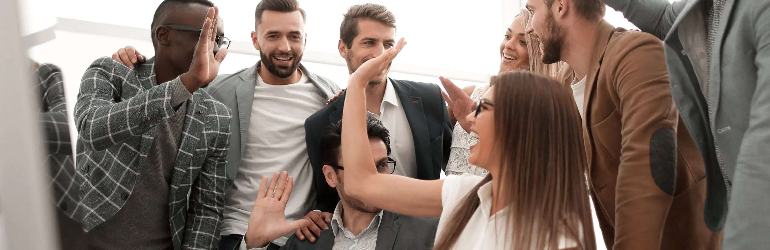 professional business team waiting for online results Happy and Satisfied Clients